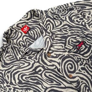 Billionaire Boys Club Ice Cream Shirt Mens XL Grey Zebra Print Short Sleeve